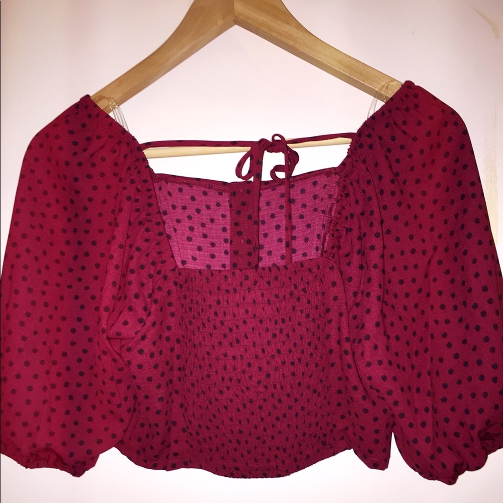 Cropped ribbed blouse